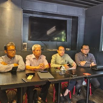 Konferensi pers Paguyuban Lender Dana Syariah Indonesia, Rabu (19/11/2025).