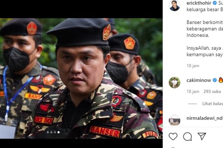 Menteri BUMN Erick Thohir jadi anggota Banser NU