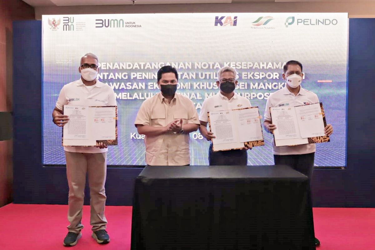 Teken MoU dengan Pelindo dan PTPN III, KAI Dukung Konektivitas Jalur KA di Kawasan Industri Sumatera Utara