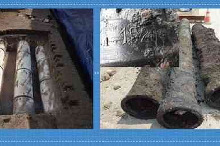 Temuan pipa kuno di proyek pembangunan MRT.