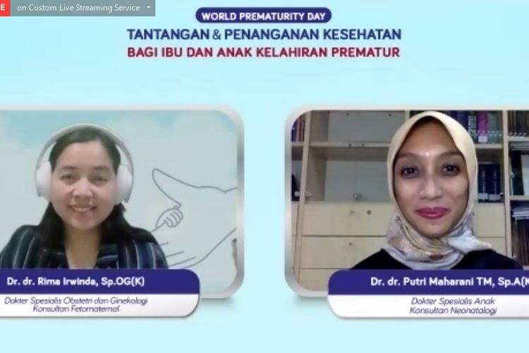 Narasumber Bicara Gizi yang mengangkat tema Tantangan dan Penanganan Kesehatan bagi Ibu dan Anak Kelahiran Prematur (17/11/2021).