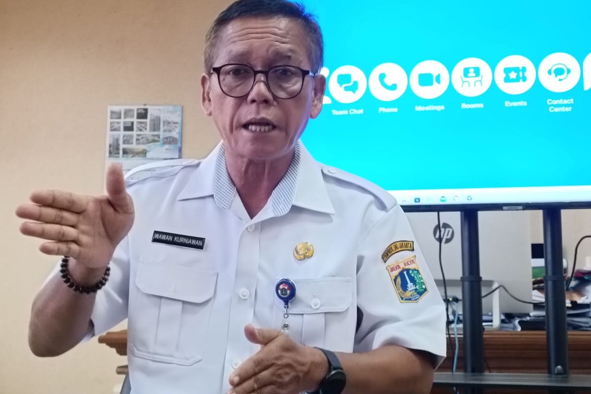 Kepala Suku Dinas (Kasudin) Sumber Daya Air (SDA) Jakarta Timur Wawan Kurniawan di Kantor Sudin SDA Jakarta Timur, Rabu (5/7/2023).