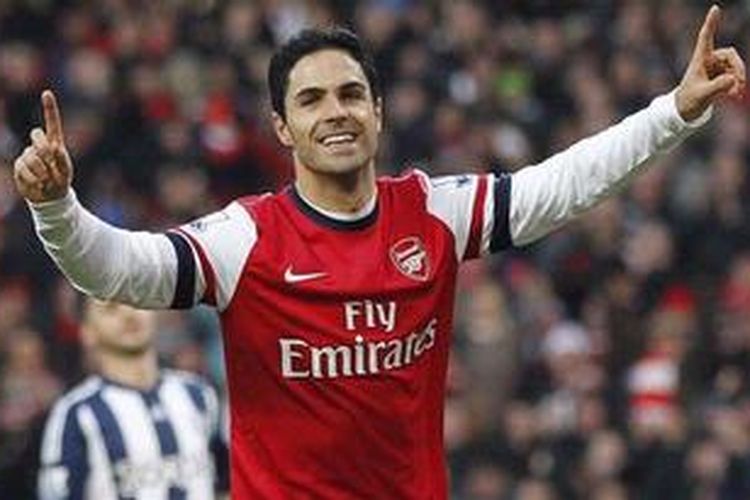 Gelandang Arsenal dari Spanyol, Mikel Arteta. 