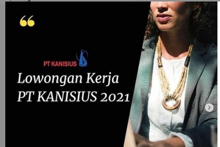 PT Kanisius membuka lowongan kerja untuk penempatan Jakarta dan Semarang.