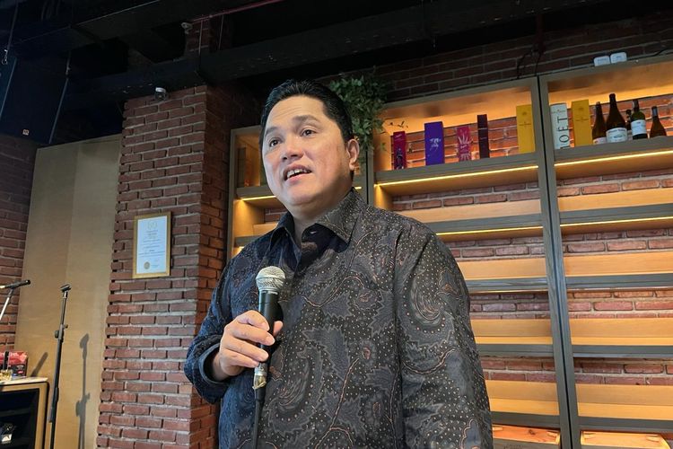 Menteri BUMN Erick Thohir saat ditemui di kawasan Jakarta Pusat, Senin (26/2/2024). 