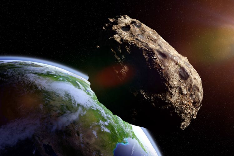 Ilustrasi asteroid menuju Bumi