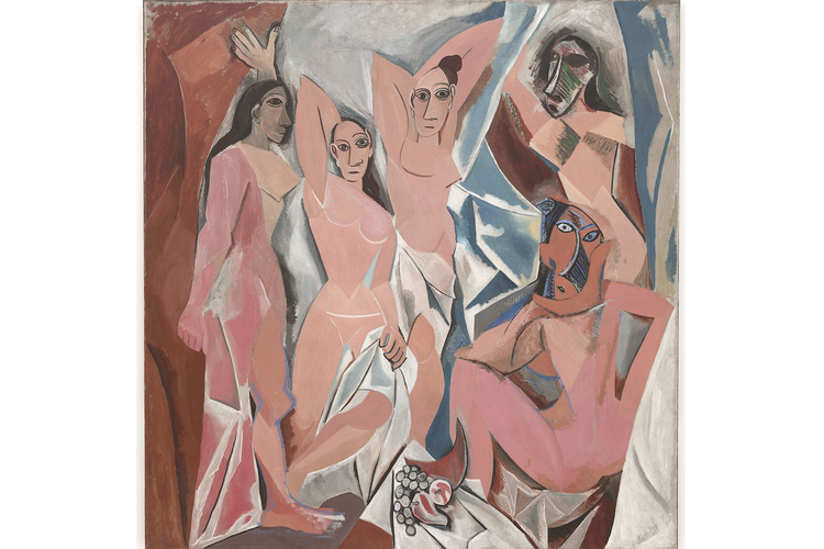 Ilustrasi lukisan Les Demoiselles d'Avignon karya Pablo Picasso