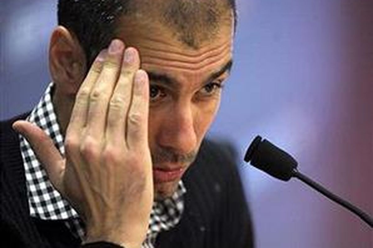 Pelatih Barcelona, Josep "Pep" Guardiola.