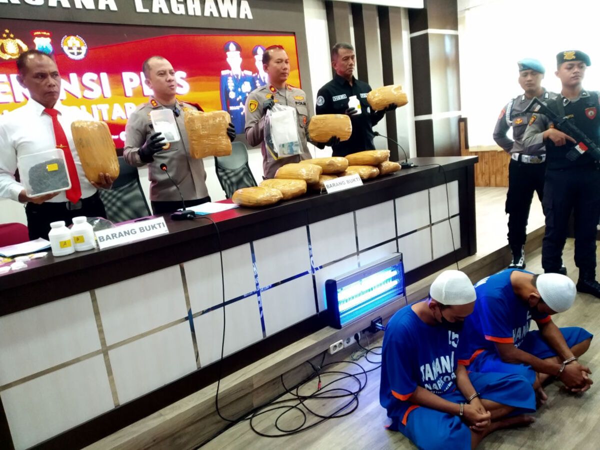 Polres Blitar Tangkap Pengedar Narkoba di Malang, Barang Bukti Ganja 13,7 Kg Senilai Rp 140 Juta