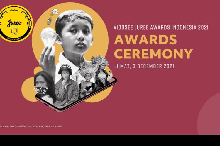 Viddsee Juree Awards Indonesia 2021 yang disiarkan secara daring di situs resmi Viddsee, Jumat (3/12/2021).