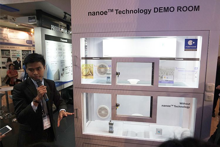 Demonstrasi teknologi Panasonic nanoe TM X di Refrigerator & Heating, Ventilation, and Air Conditioning (RHVAC) Indonesia 2019 yang diselenggarakan pada tanggal 9-11 Oktober 2019 lalu di JIEXPO Kemayoran.