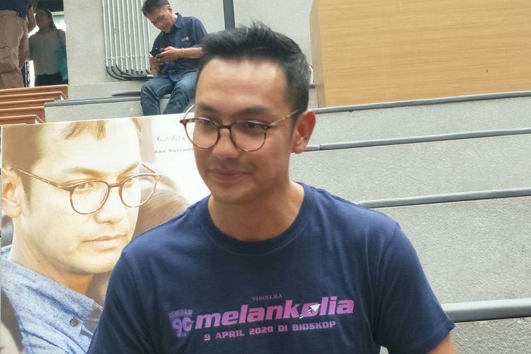 Gunawan Sudrajat usai presscon film Generasi 90an: Melankolia di kawasan Cilandak, Jakarta Selatan, Selasa (10/3/2020)