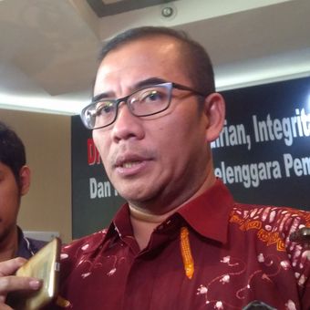 Komisioner Komisi Pemilihan Umum RI (KPU) Hasyim Asyari ditemui di kantor Badan Pengawas Pemilihan Umum RI (Bawaslu), Jakarta Rabu (10/1/2018).