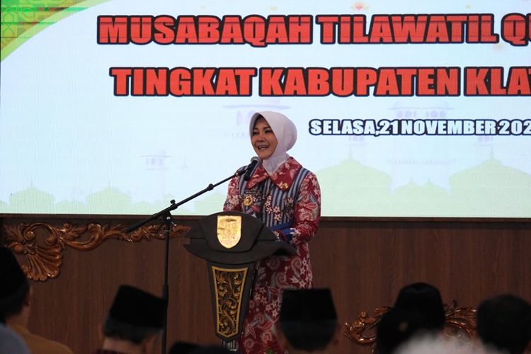 Bupati Klaten Sri Mulyani buka Perlombaan Musabaqah Tilawatil Qur?an (MTQ) Ke-30 Tingkat Kabupaten Klaten.