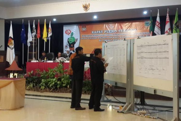 Suasana Rapat Pleno Rekapitulasi Suara Pilkada Kota Batu oleh KPU Kota Batu, Kamis (23/2/2017)