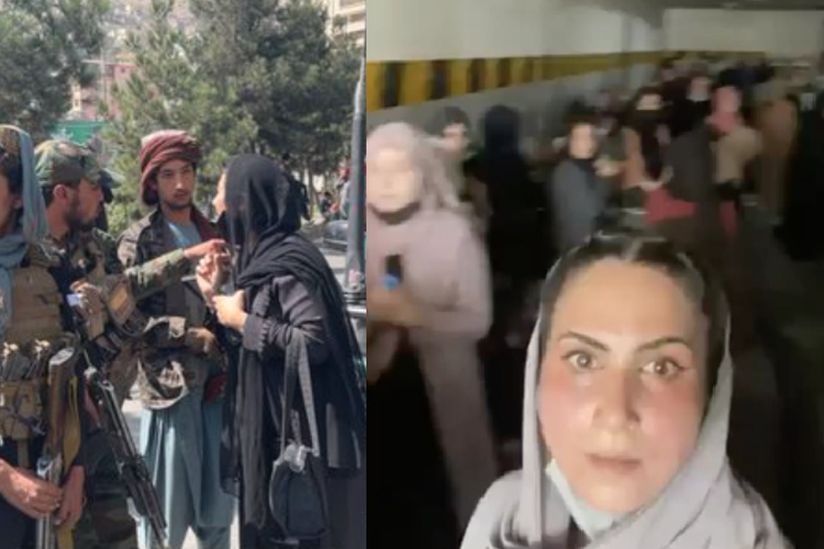 Menurut beberapa saksi mata para perempuan Afghanistan mengatakan mereka ditahan di Azizi Bank Kabul untuk mencegah mereka bergabung dengan pengunjuk rasa.
