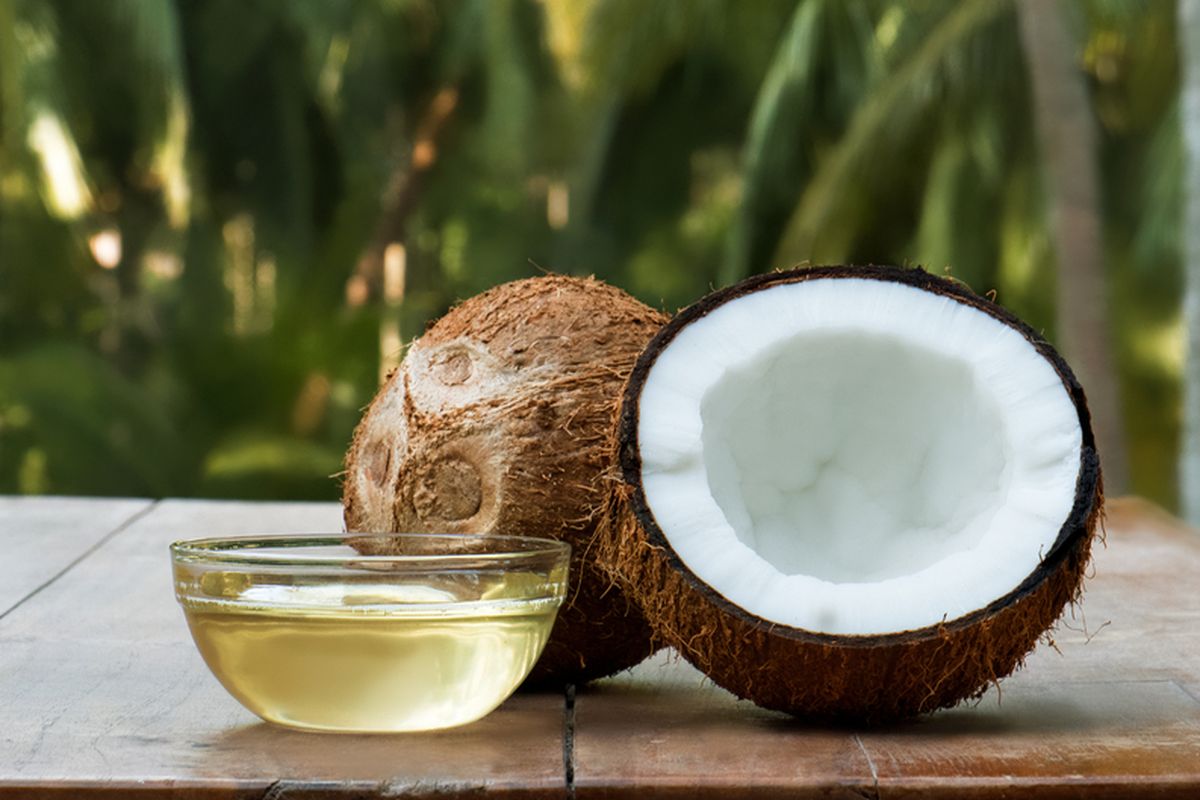 ilustrasi minyak kelapa. 