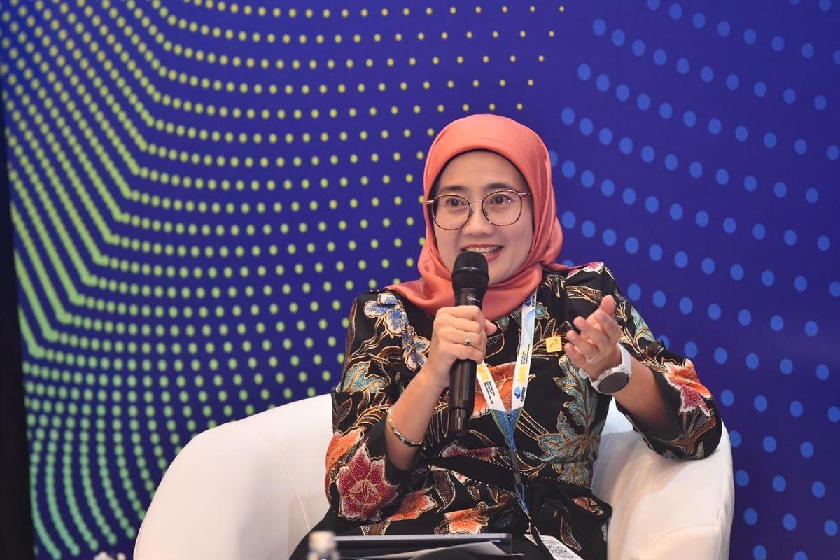Direktur SPPU Pertamina Emma Sri Martini menjadi Narasumber saat sesi Students Meet The Global Executive saat acara 50th IPA Convex yang diselenggarakan di ICE BSD, Tangerang, Banten pada Rabu (20/5/2026)
