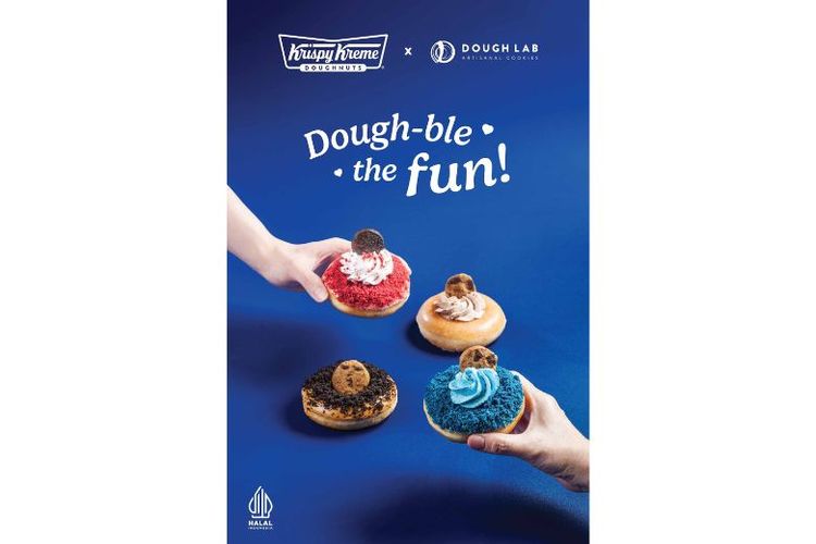 Dough-ble the Fun! ? Perpaduan antara kelembutan doughnut Krispy Kreme dan cookies Dough Lab memberikan lapisan tekstur serta pengalaman rasa berbeda.