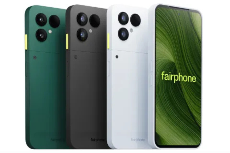 Fairphone 6 tersedia dalam warna Black, Green, dan White.