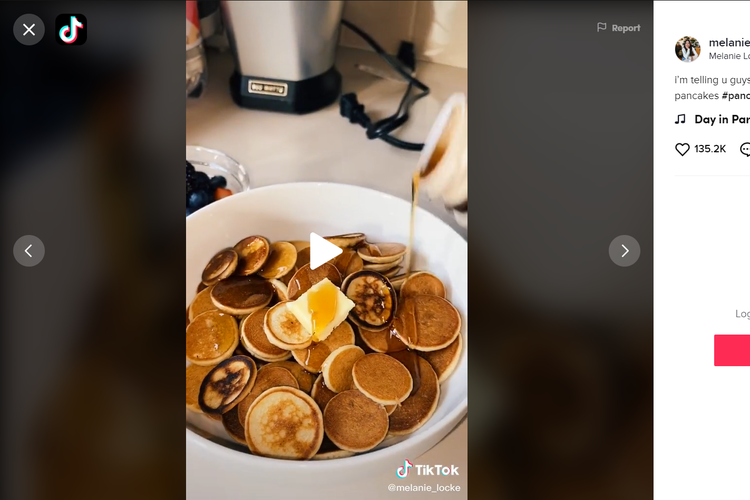 Tangkapan layar Pancake Cereal di TikTok.