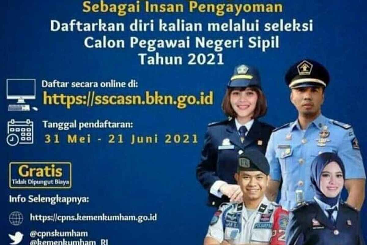 Flyer informasi seleksi CPNS Kemenkumham tidak resmi yang bukan dikeluarkan oleh Kemenkumham