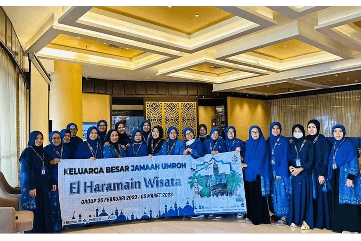 Keluarga besar jemaah umroh El Haramain Wisata Group periode 25 Februari - 5 Maret 2023