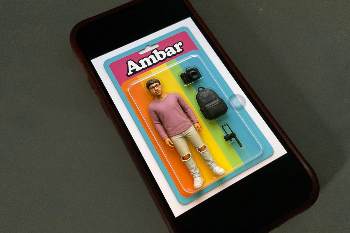 Ilustrasi prompt Gemini AI miniatur dengan fitur Nano Banana.