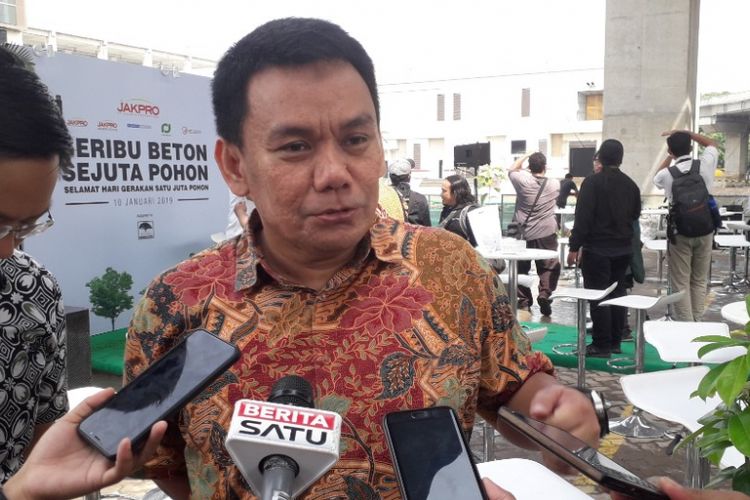 Direktur Proyek LRT Jakarta Iwan Takwin di Depo LRT Pegangsaan Dua, Kamis (10/1/2019).