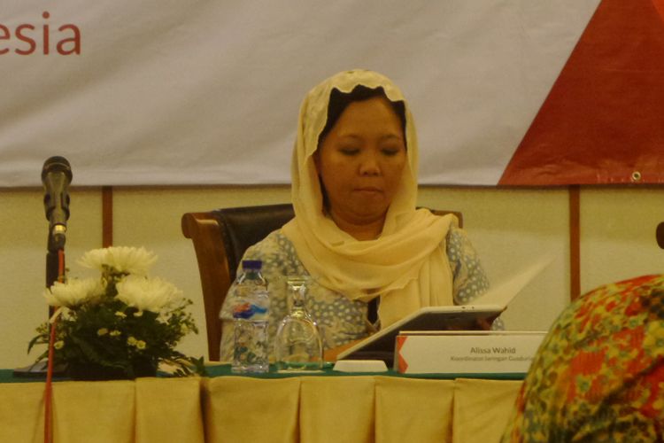 Koordinator Jaringan Gusdurian, Alissa Wahid dalam diskusi di Jakarta, Selasa (29/8/2017).