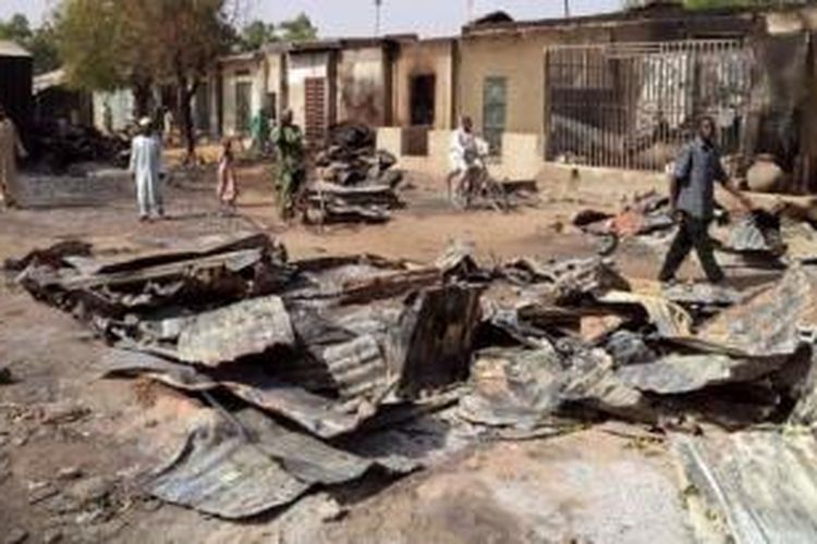 Inilah sisa-sisa sekolah yang dibakar di dua desa di negara bagian Bauchi, Nigeria Utara.