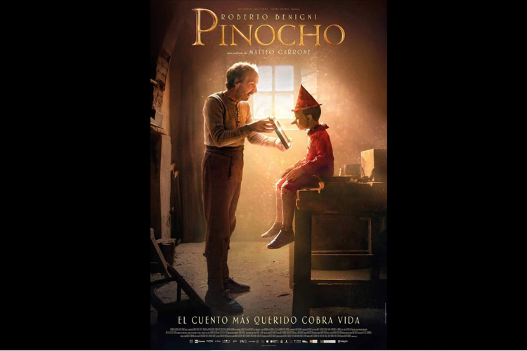 Roberto Benigni dan Federico Ielapi dalam film drama fantasi Pinocchio (2019).