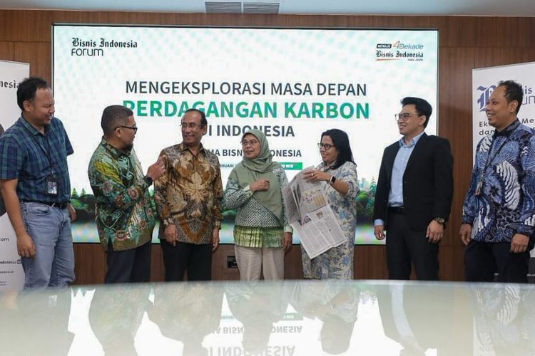 Corporate Secretary Pertamina New and Renewable Energy (Pertamina NRE) Dicky Septriadi dalam Bisnis Indonesia Forum bertajuk ?Exploring Carbon Trading?s Future in Indonesia? di Jakarta, Rabu (12/2/2025). 
