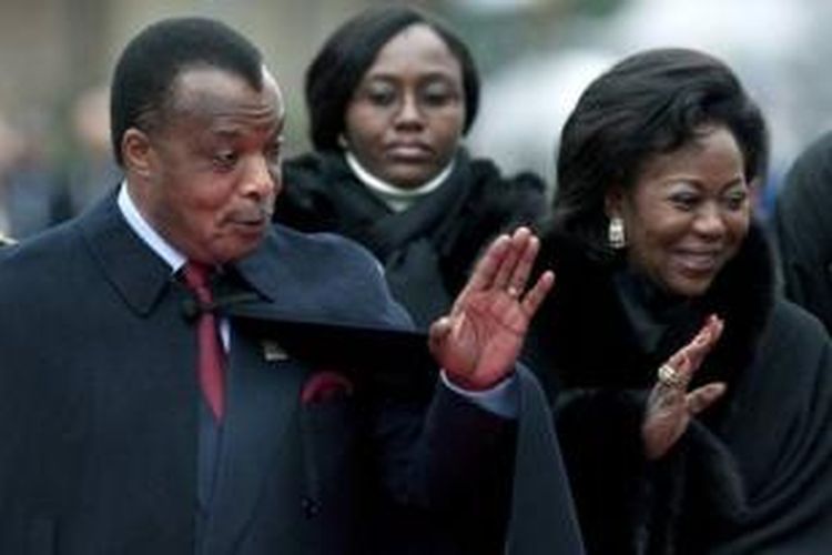 Presiden Kongo Denis Sasou Nguesso dan istrinya, Antoinette.