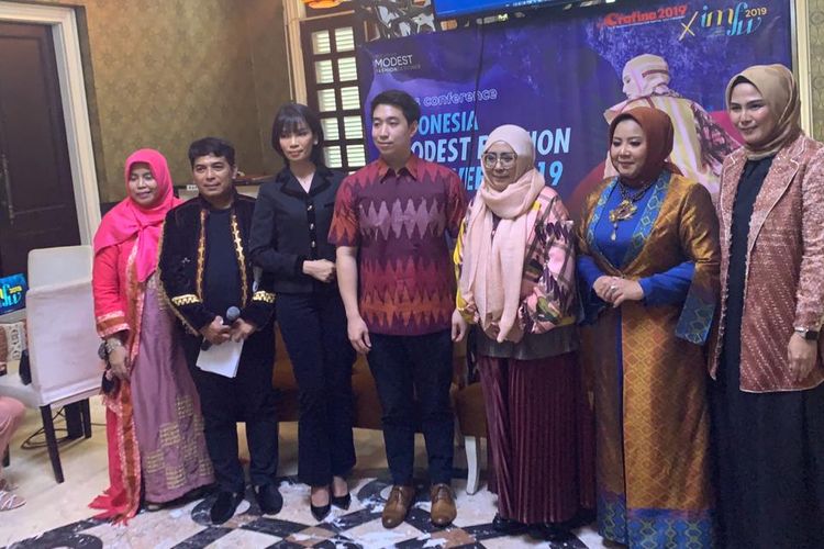 Konferensi pers pelaksanaan Indonesia Modest Fashion Week 2019 di Jakarta (10/10/2019).