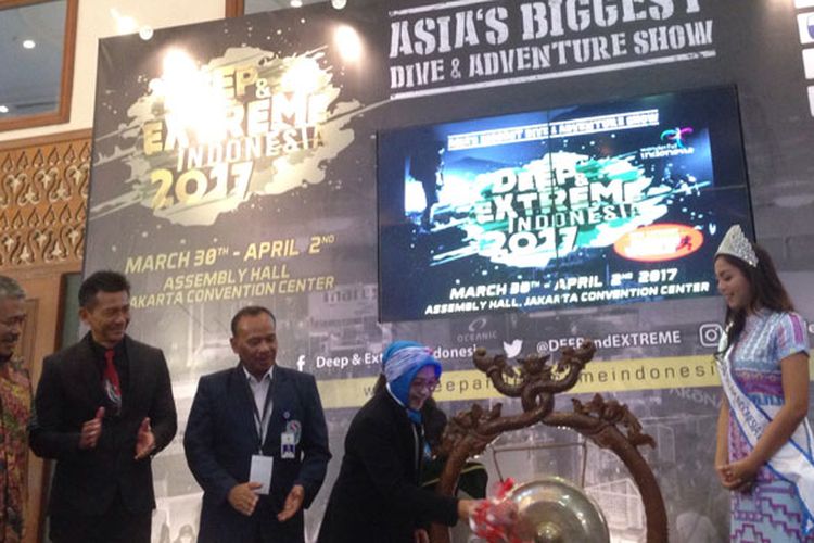 Pembukaan pameran wisata Deep & Extreme di Jakarta Convention Center (JCC), Kamis (30/3/2017). Pameran Deep & Extreme digelar pada 30 Maret hingga 2 April 2017.