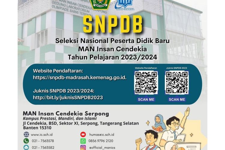 SNPDB atau seleksi masuk MAN Insan Cendekia 2023/2024 telah dibuka. 