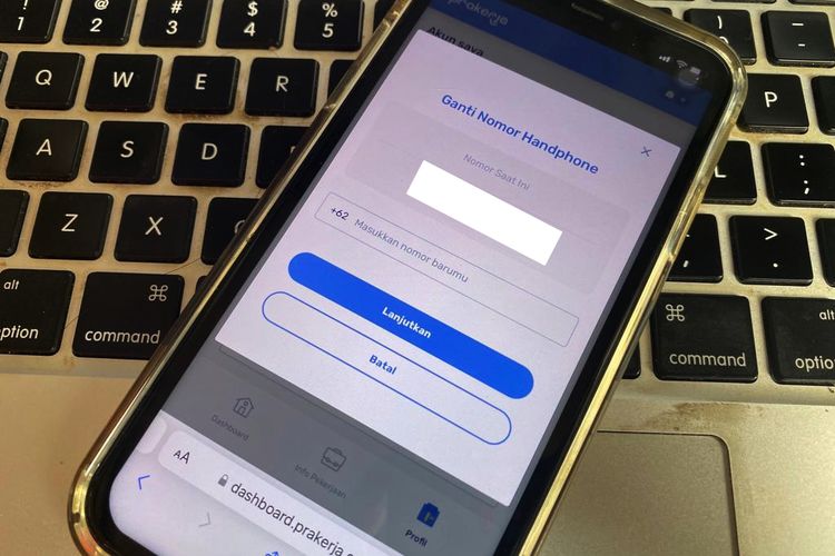 Mengganti nomor HP yang terdaftar di akun Prakerja.