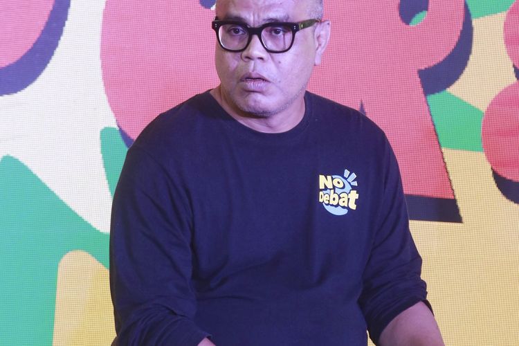 Abdel Achrian dalam jumpa pers Festival Pesta Pora di kawasan SCBD, Jakarta Selatan, Selasa (28/6/2022).