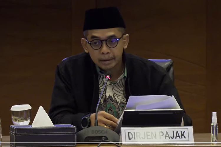 Direktur Jenderal (Dirjen) Pajak Kementerian Keuangan, Suryo Utomo. Gambar merupakan tangkap layar dari tayangan konferensi pers Kementerian Keuangan yang digelar pada Rabu (8/3/2023).