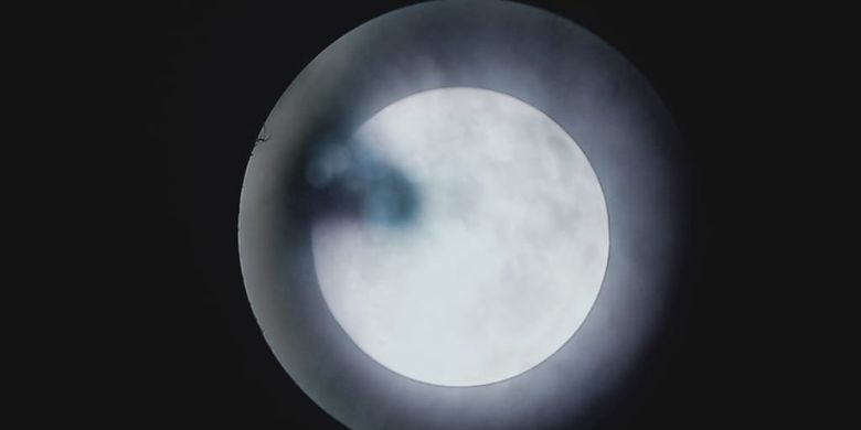 Foto atau wajah gerhana bulan penumbra Sabtu (11/1/2020) pukul 01.45 WIB