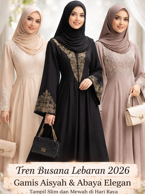 Tren Busana Lebaran 2026 Gamis Aisyah & Abaya Elegan.