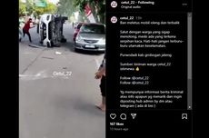 Video Viral, Mobil Terbalik Diduga karena Pecah Ban