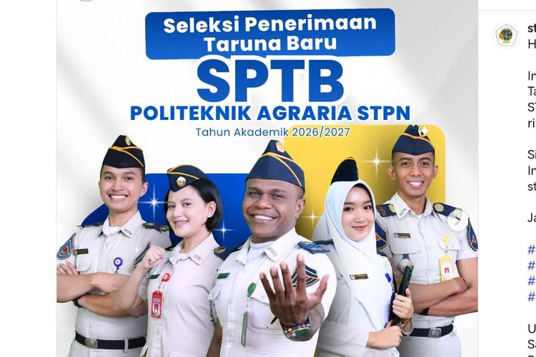 Cek Jurusan, Syarat dan Jadwal Pendaftaran Politeknik Agraria STPN 2026
