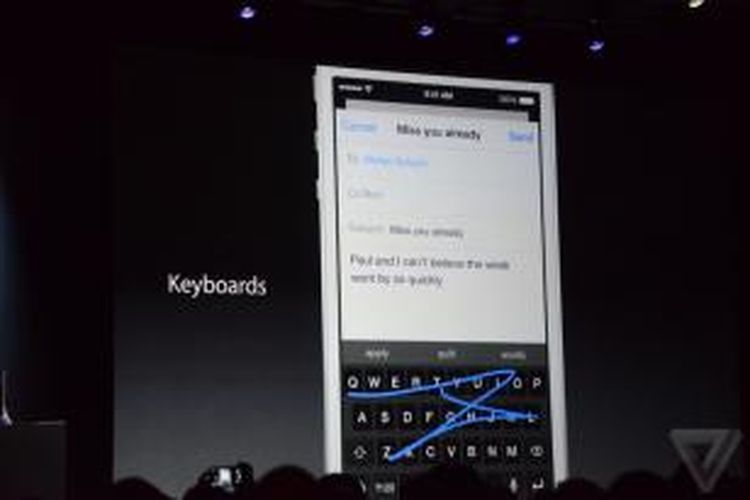 Keyboard Swype, dan keyboard yang dikembangkan pihak ketiga lainnya, bakal bisa dipasang sebagai keyboard default pada iOS 8. 