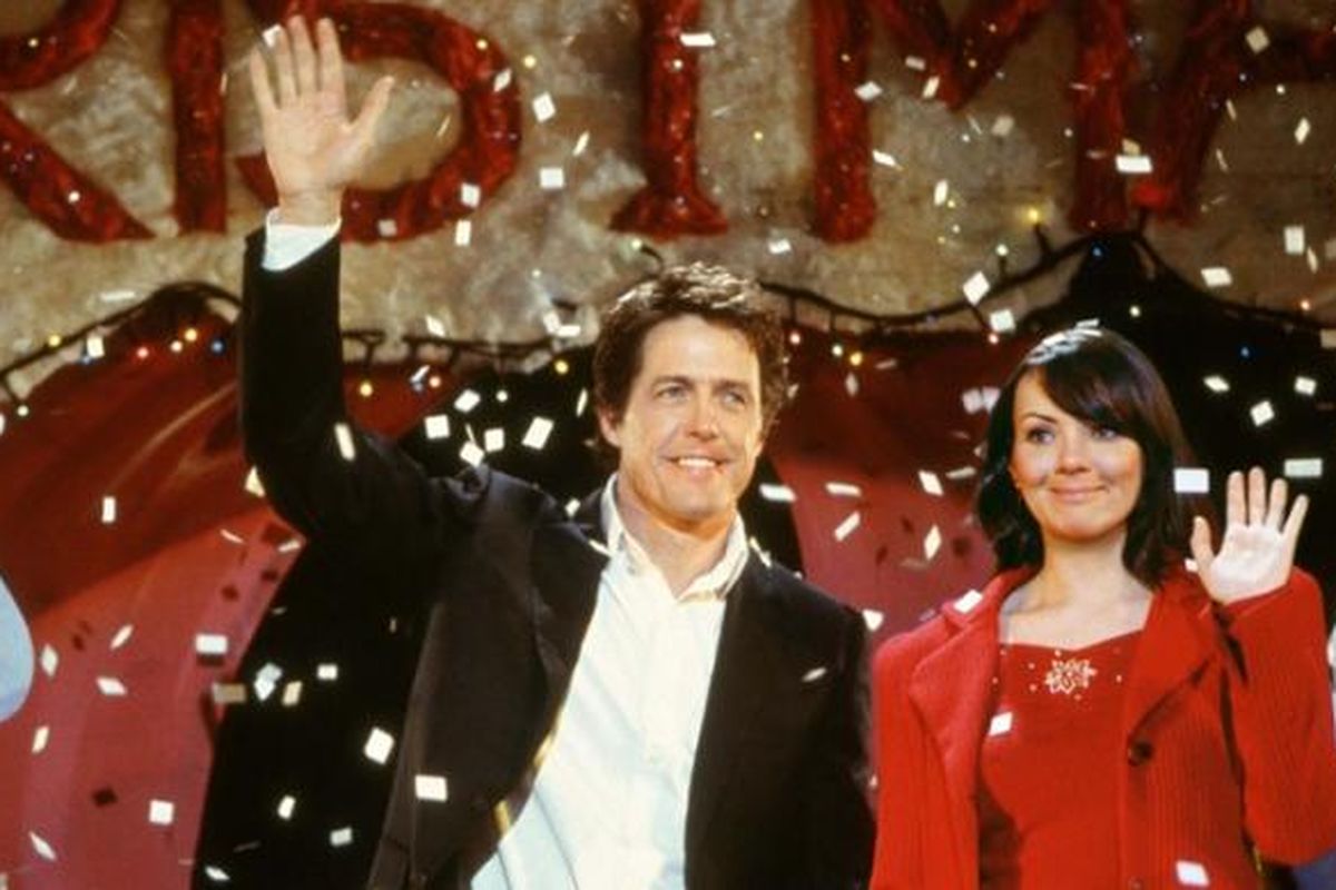 Hugh Grant dan Martine McCutcheon, bintang utama di film Love Actually.