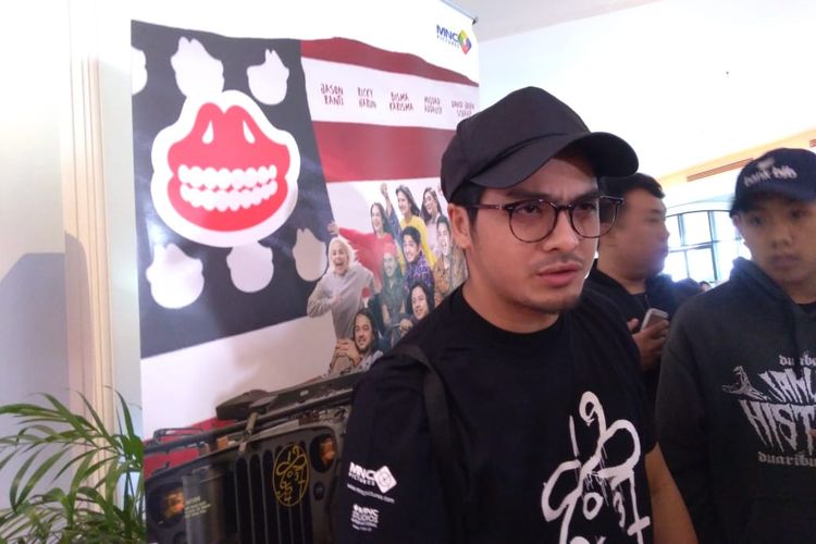 Artis peran Ricky Harun dalam Gala Premier film Koboy Kampus di Bandung, Minggu (21/7/2019).