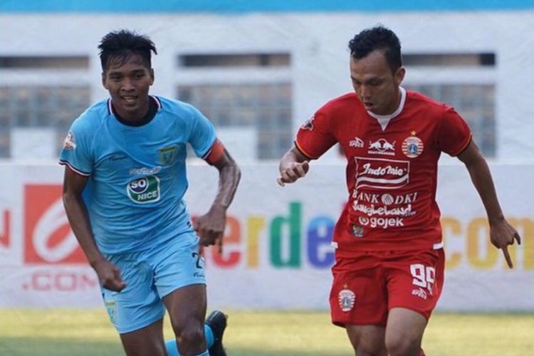 Pertandingan Persija Jakarta vs Persela Lamongan di Stadion Wibawa Mukti, Cikarang, Bekasi, Jumat (15/11/2019).