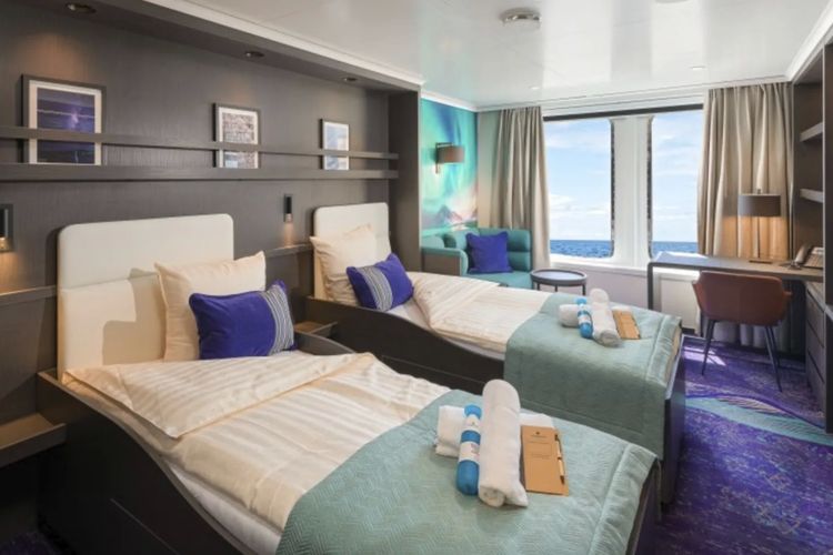 Kamar dalam kapal pesiar mewah MV Hondius yang berangkat dari Argentina. Satu penumpangnya dikonfirmasi meninggal dunia akibat hantavirus.