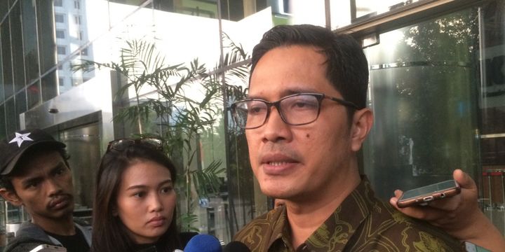 Juru Bicara KPK Febri Diansyah di Gedung Merah Putih KPK, Jakarta, Kamis (2/8/2018).